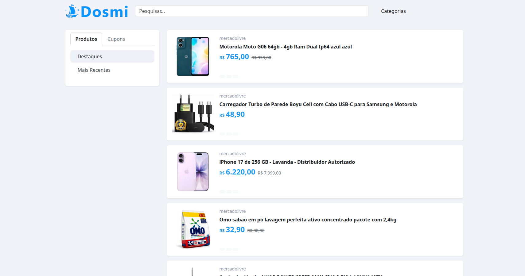 Screenshot of Dosmi Promo — Affiliate Marketplace Platform