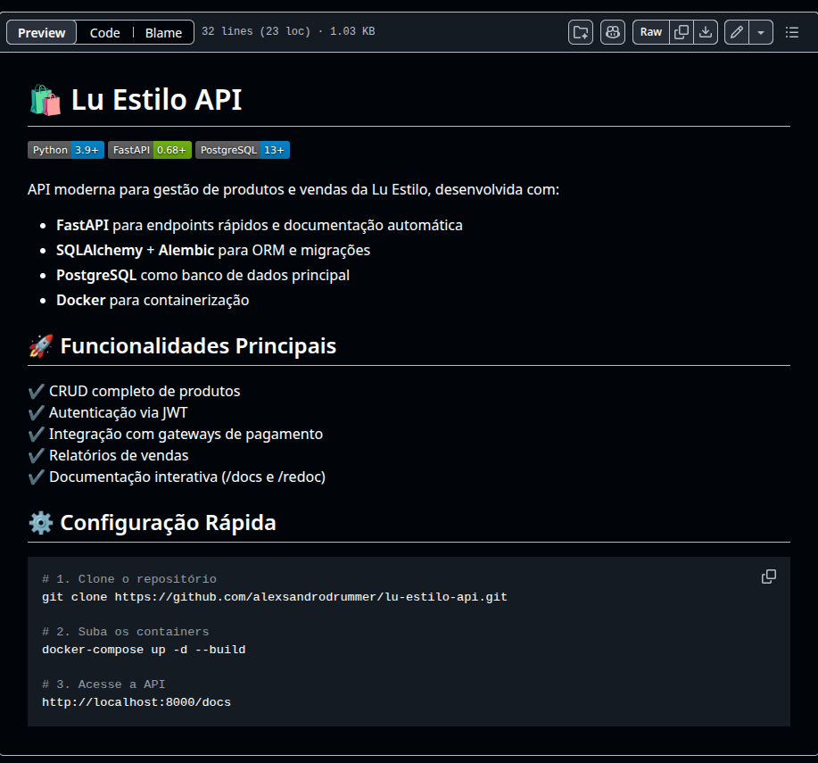 Screenshot of FastAPI Retail Management API